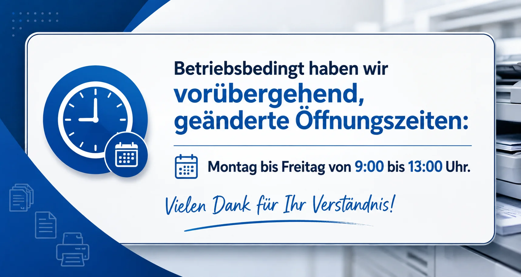 Copyshop Stadthagen Geaenderte Oeffnungszeiten